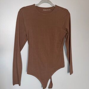 Abercrombie & Fitch Long-Sleeve Cotton Seamless Crew Bodysuit